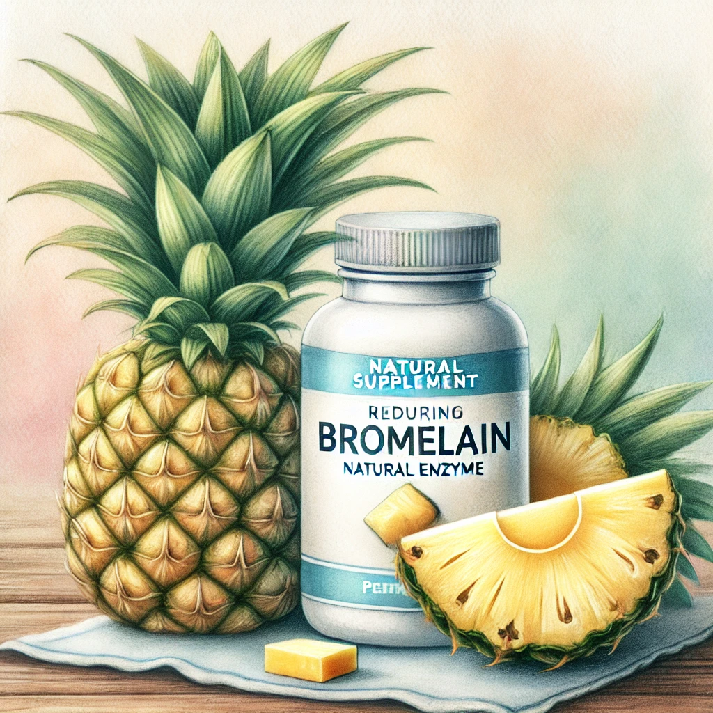 브로멜라인을 상징하는 파인애플과 건강기능식품