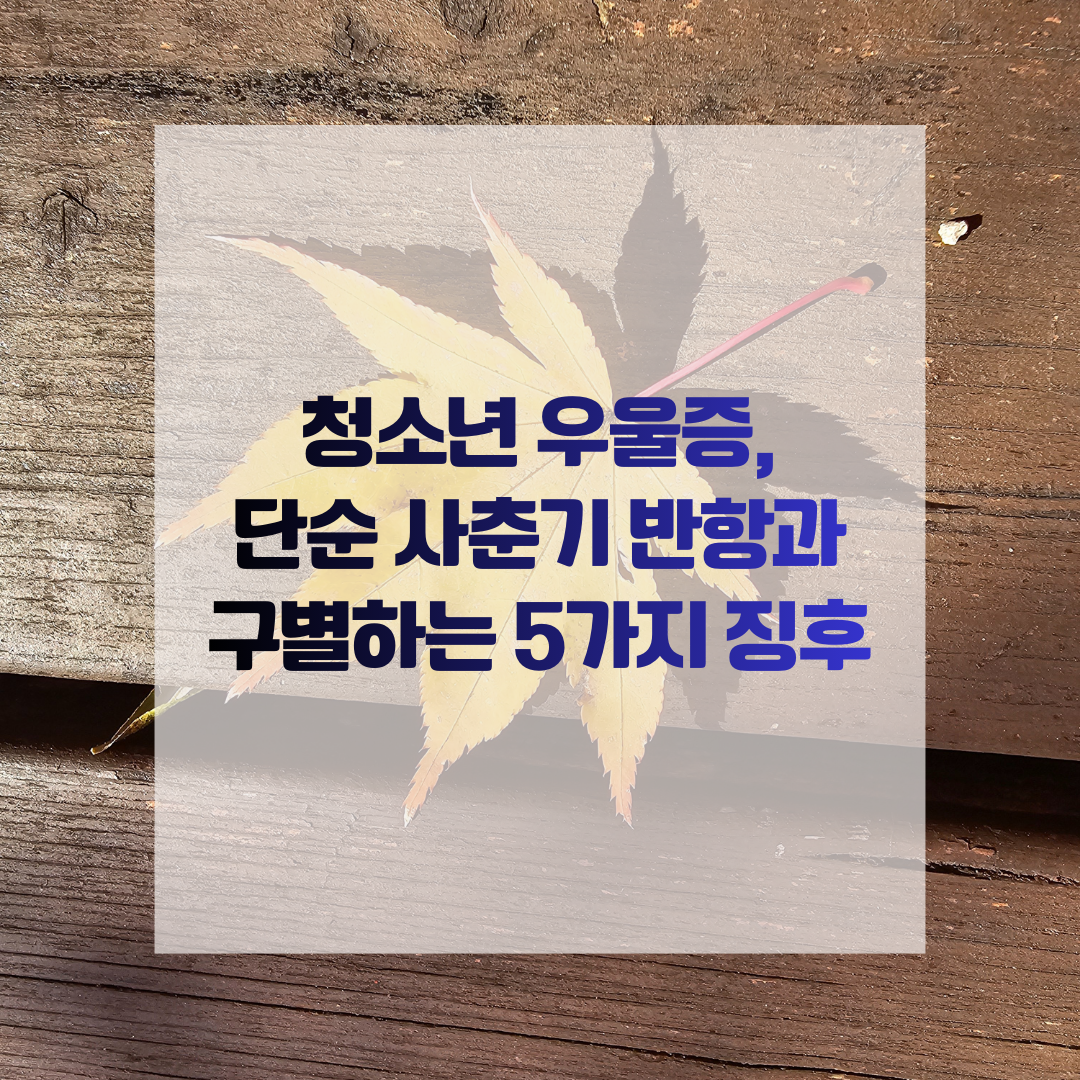 청소년 우울증, 단순 사춘기 반항과 구별하는 5가지 징후