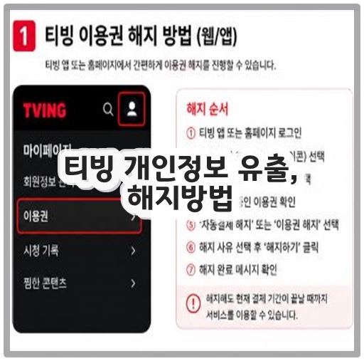 티빙 개인정보 유출, 해지방법
