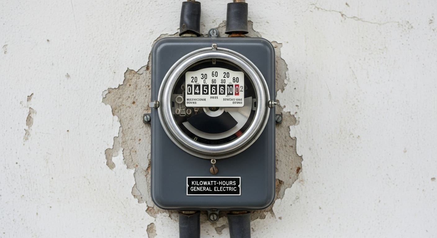 전력 사용량을 기록하는 전기 계량기 모습