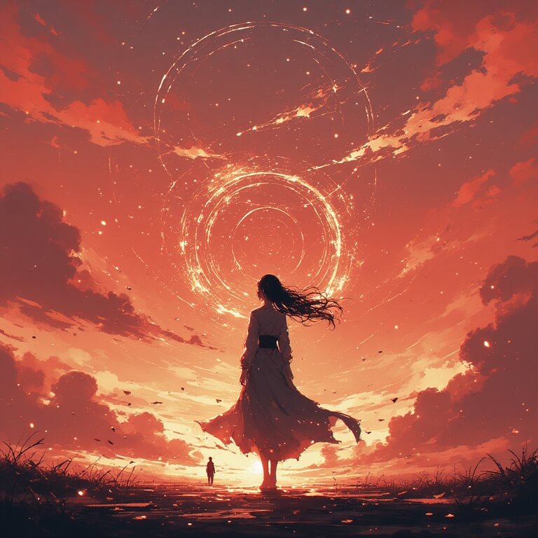 통제와 영향력을 상징하는 여성 실루엣 일러스트