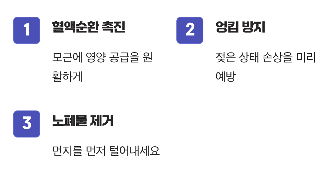 샴푸 전, 빗질 먼저 하세요