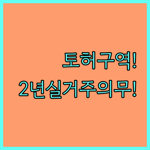 서울 토지거래허가구역 2년 실거주 의..