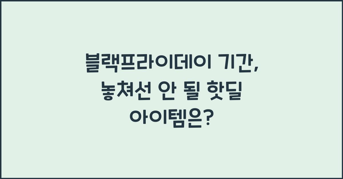 블랙프라이데이 기간