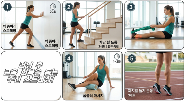 종아리 근육 뭉침 예방 위한 스트레칭 동작