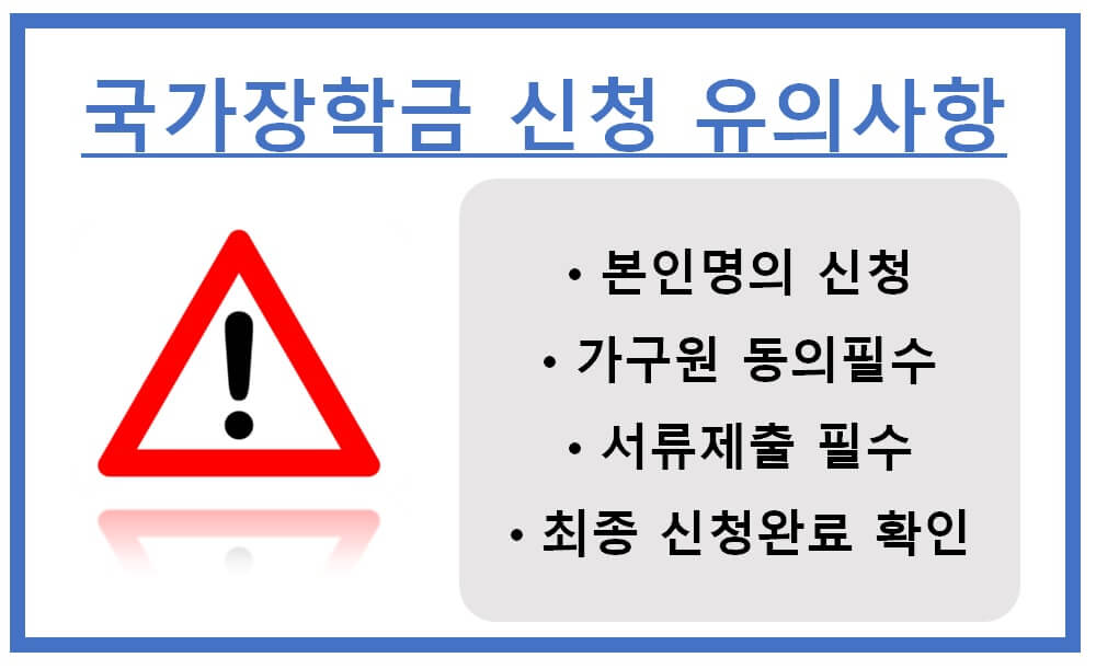 국가장학금 신청시 유의사항
