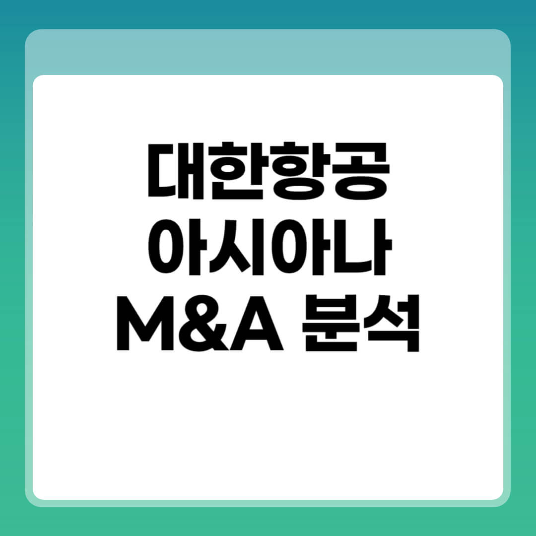 두 거대 항공사 합병 분석