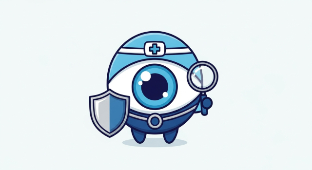 스마일 라식 부작용을 꼼꼼히 따져보자는 메시지를 담은 눈 캐릭터 일러스트