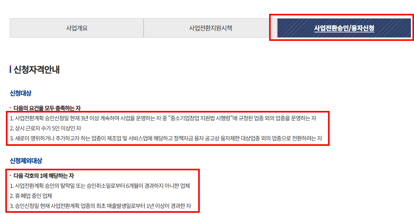사업전환자금
