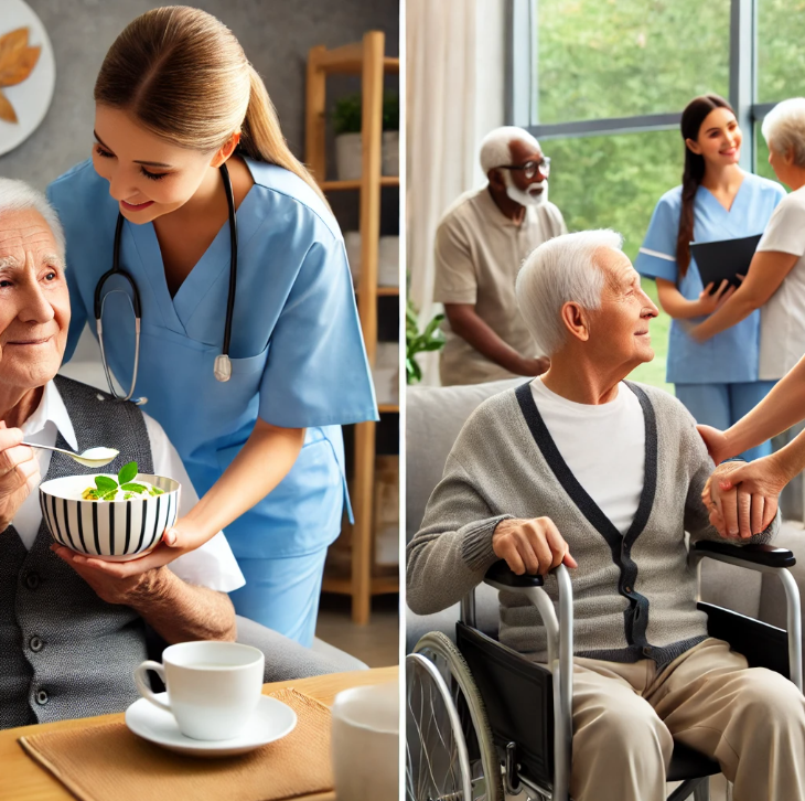 방문요양과 주야간보호를 함께 이용하는 모습