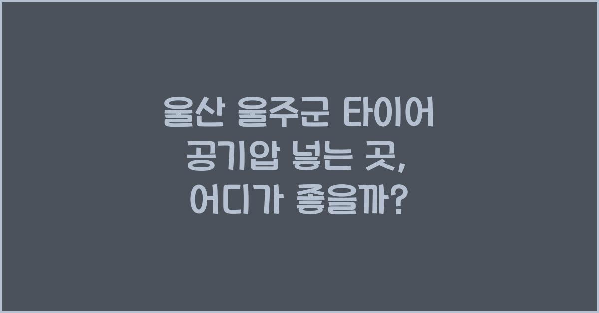 울산 울주군 타이어 공기압 넣는 곳