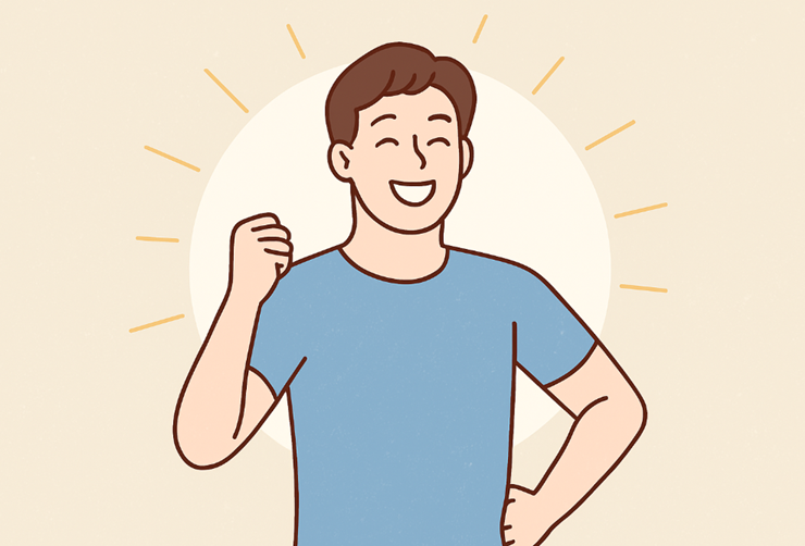 자신감있는 표정의 남자