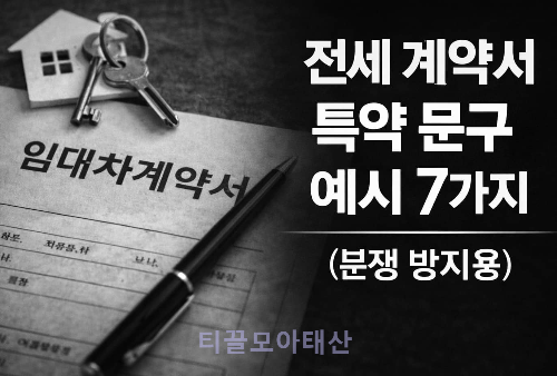 전세 계약서 특약 문구 7가지 예시