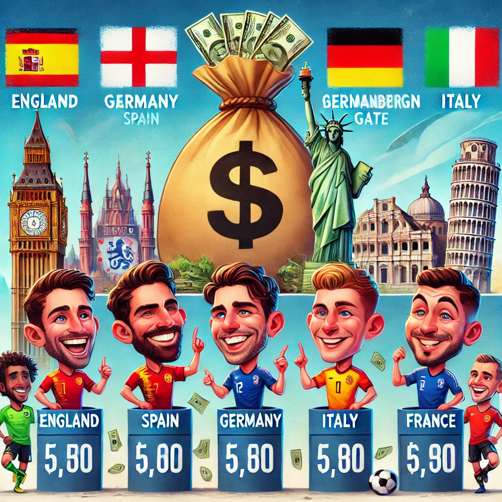 유럽 축구 리그 연봉 이미지 사진입니다