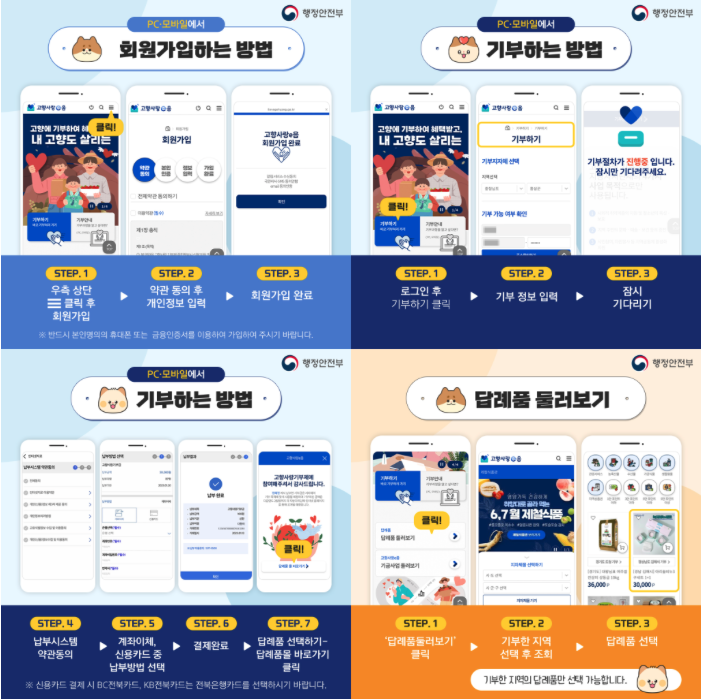 고향사랑기부제 온라인 기부 방법