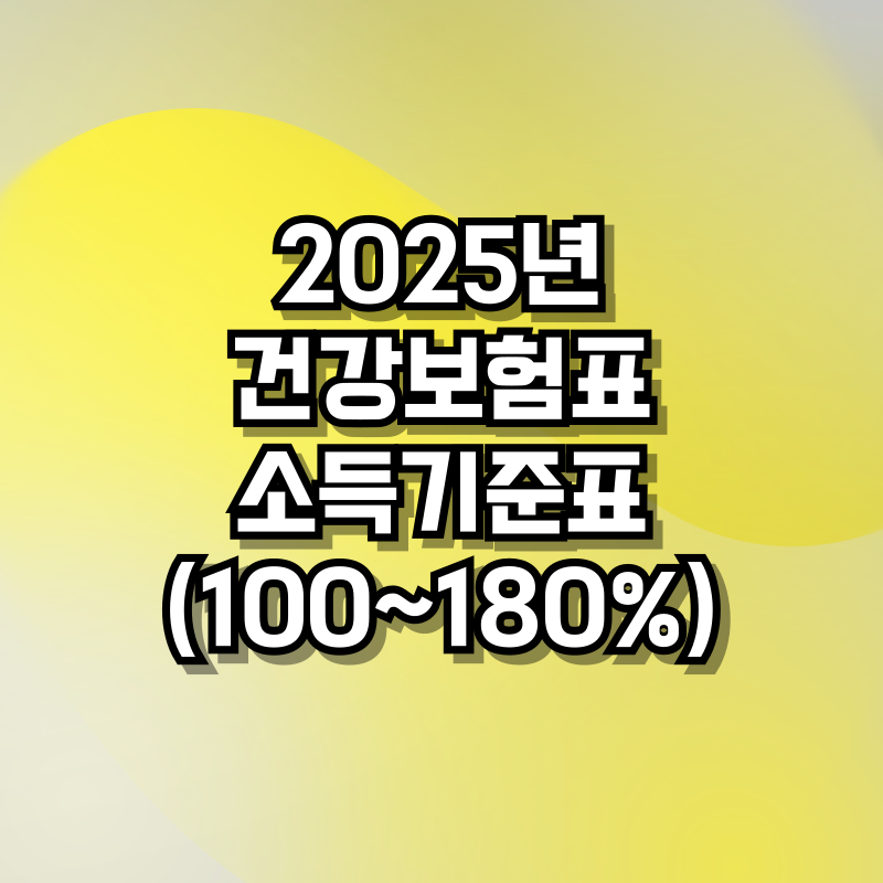 2025년 건강보험료 소득기준표(100~180%)