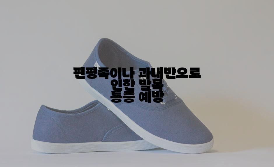 편평족이나 과내반으로 인한 발목 통증 예방