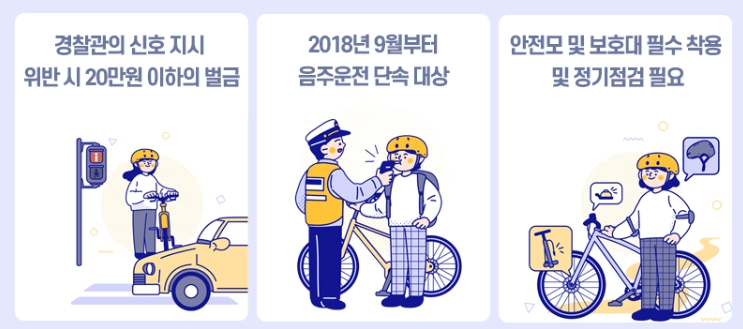 자전거는 도로교통법상 '차'로 분류되므로 법규를 잘 지켜야한다.