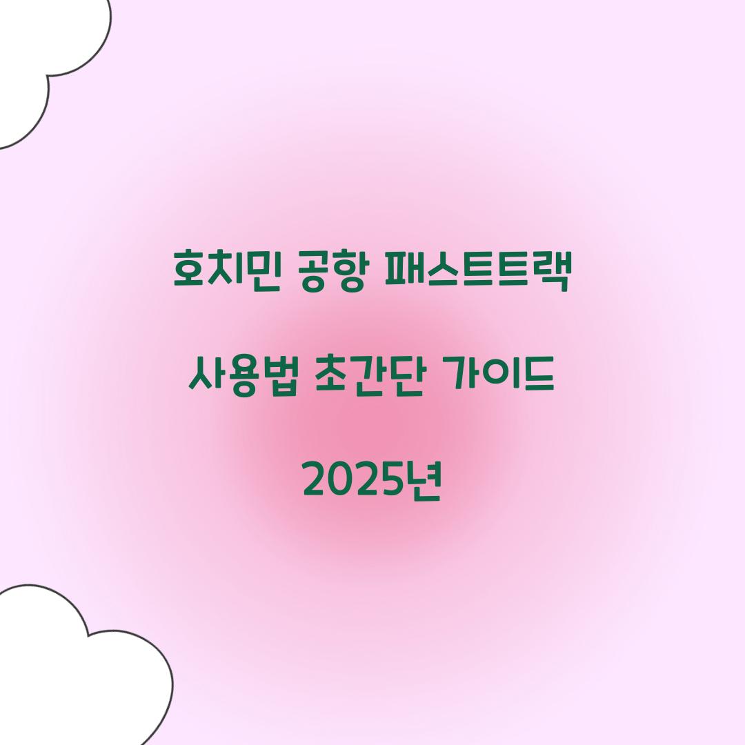 호치민 공항 패스트트랙 사용법