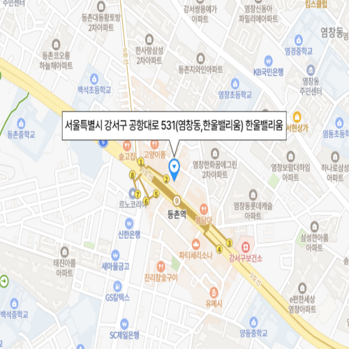 서울특별시 강서구 공항대로 531(염창동,한울밸리움) 한울밸리움