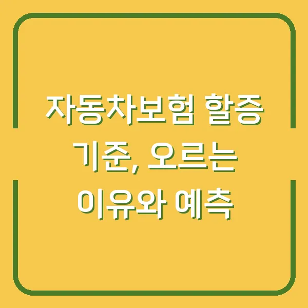 자동차보험 할증 기준, 오르는 이유와 예측