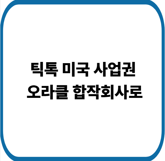틱톡 미국 사업권, 오라클 주도 합작 회사로 재편되는 이유