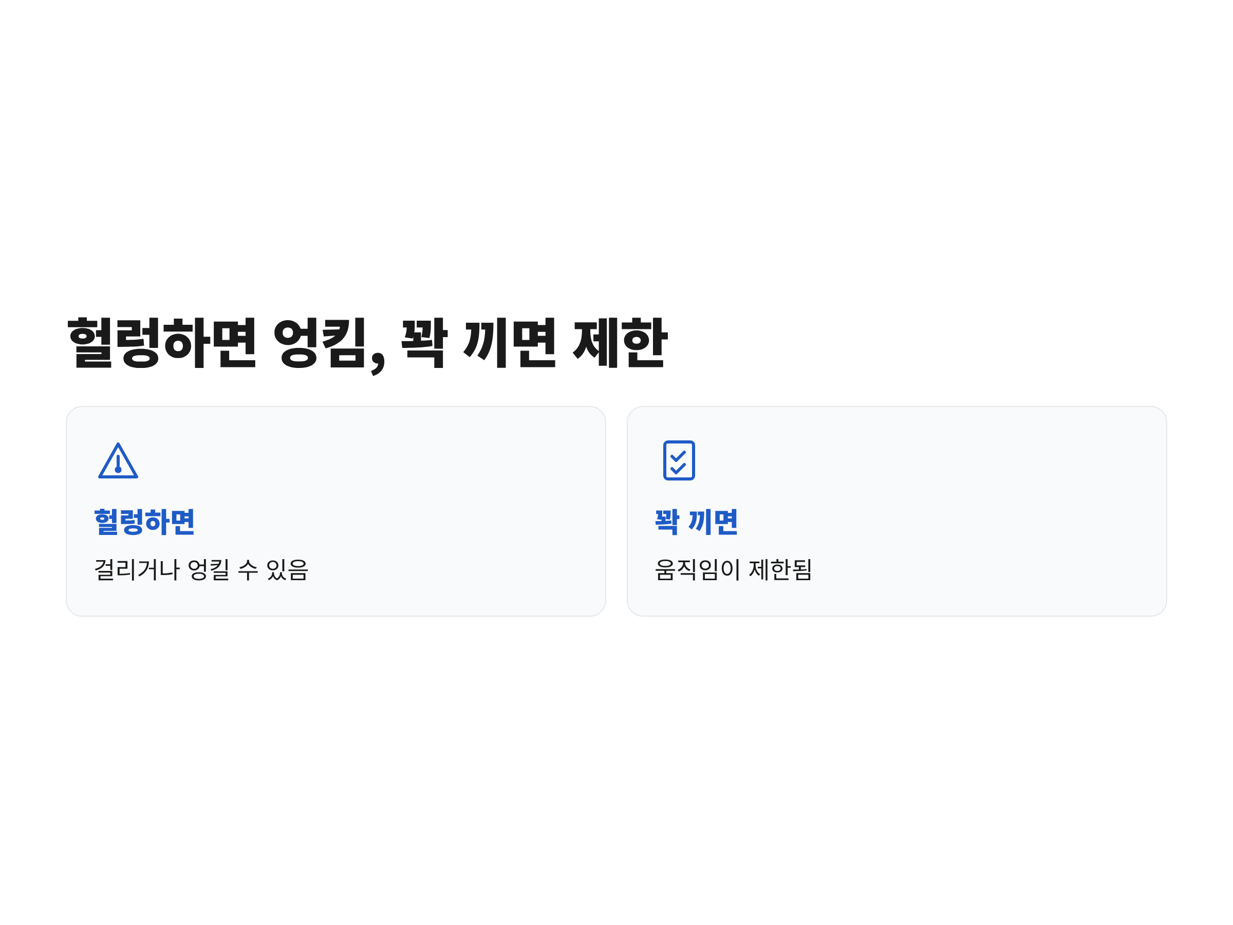헐렁한 강아지 옷은 걸리거나 엉킬 수 있고 꽉 끼는 옷은 움직임을 제한한다는 비교