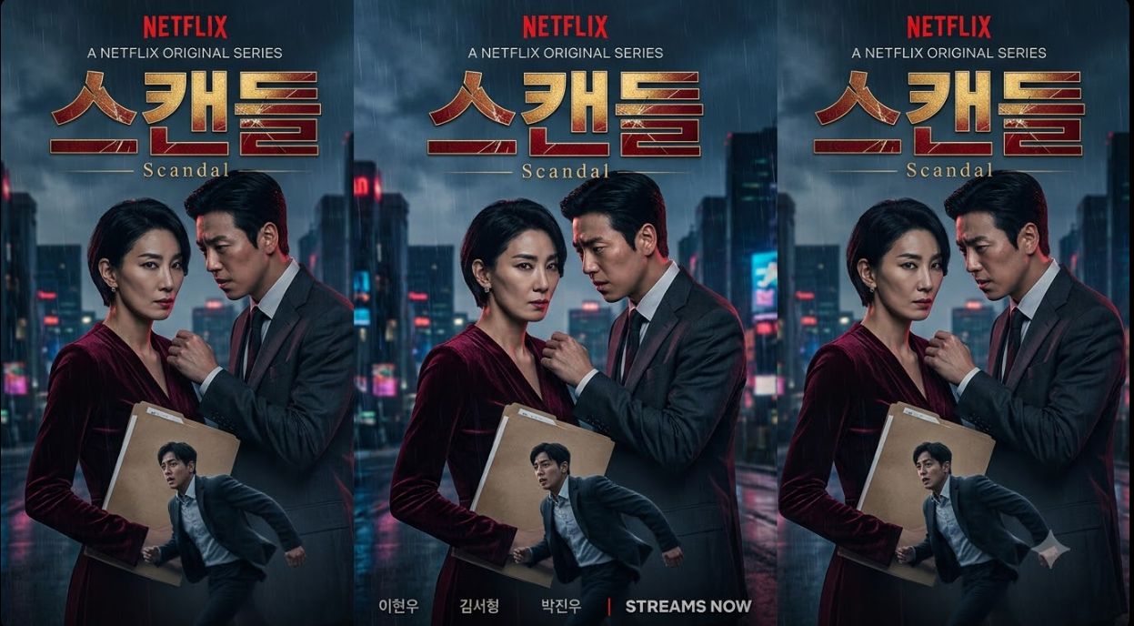 스캔들 넷플릭스 메인 포스터 및 주요 등장인물 갈등 구도