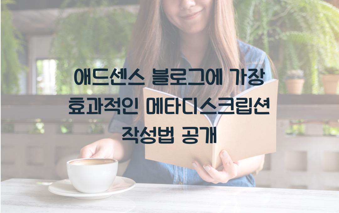 애드센스 블로그에 가장 효과적인 메타디스크립션 작성법