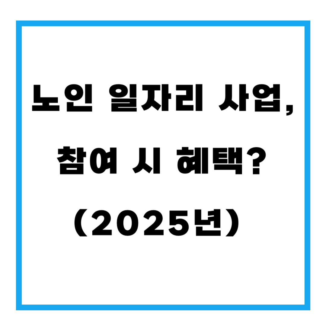 노인 일자리 사업, 참여시 혜택