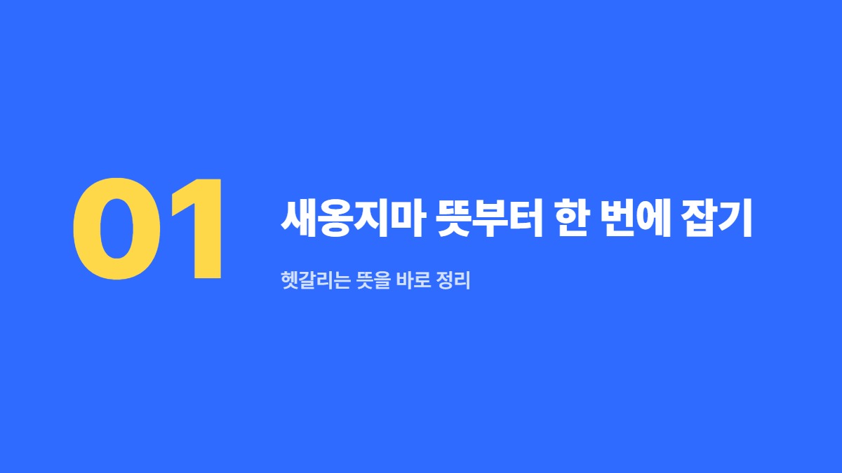 새옹지마 뜻부터 한 번에 잡기 — 헷갈리는 뜻을 바로 정리