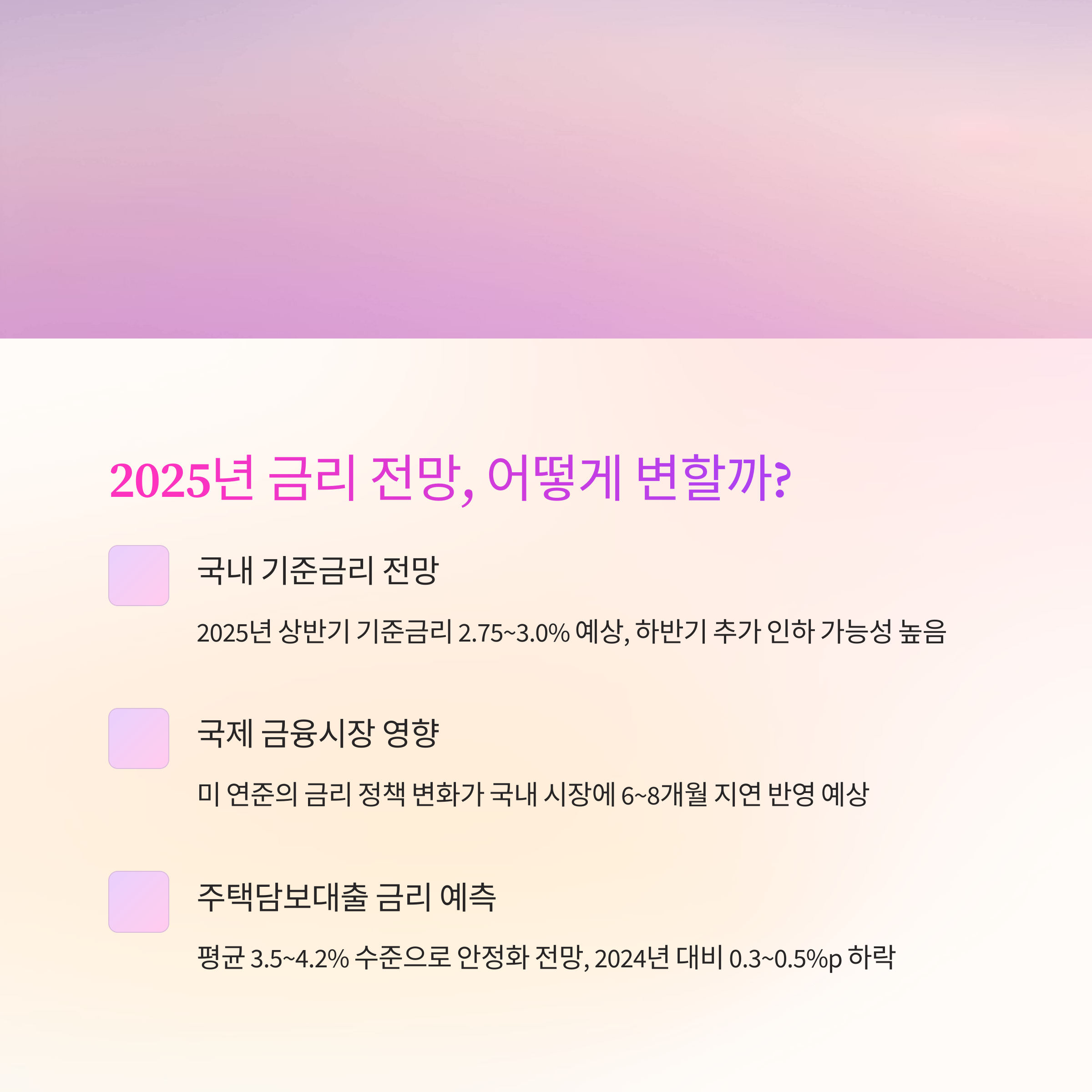 2025년 금리 전망과 시장 분석