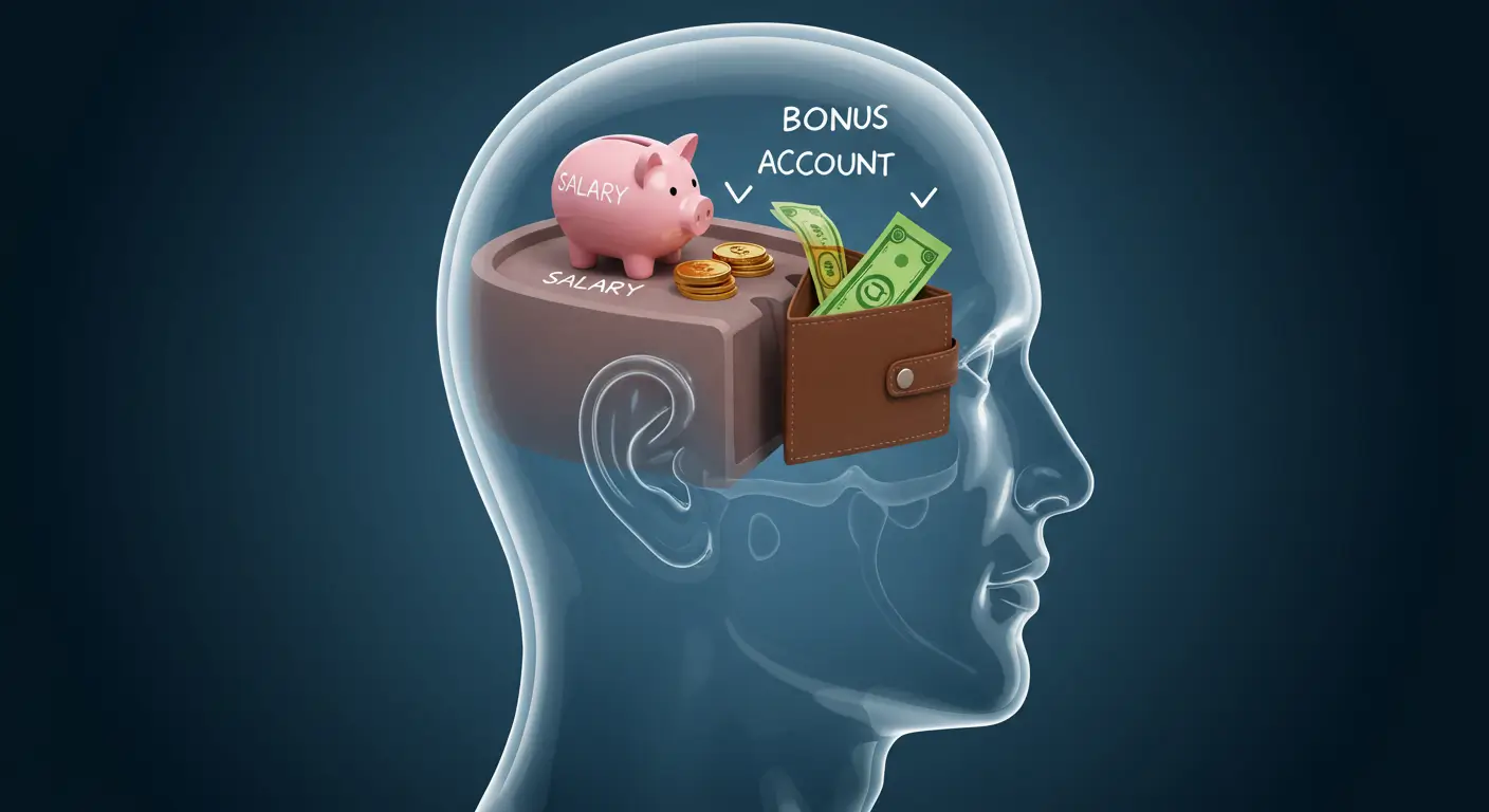월급과 보너스를 다른 돈으로 인식하여 충동적인 소비를 하게 되는 심리적 계좌 개념