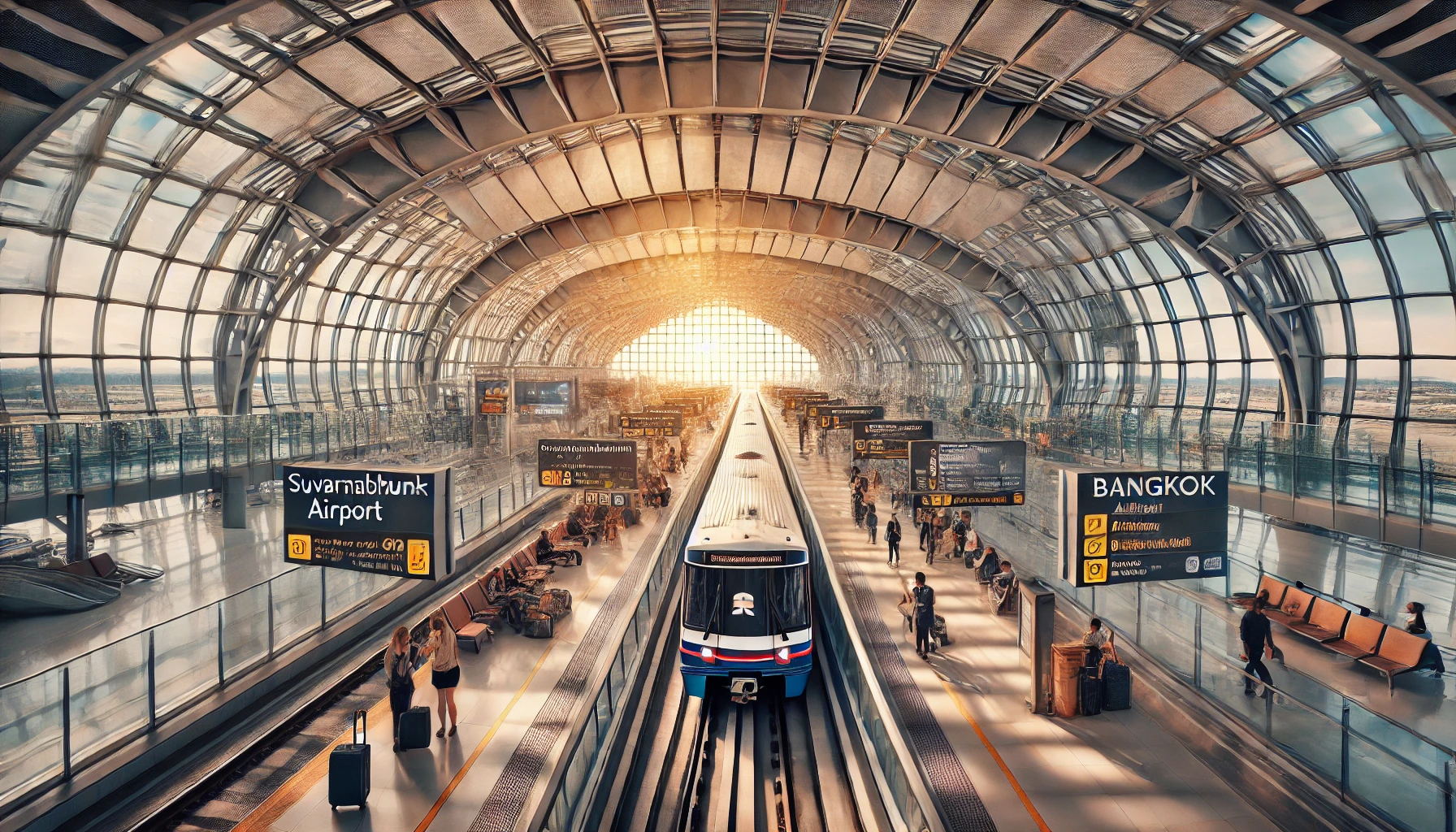 방콕 수완나품 공항 내부 또는 공항철도(Airport Rail Link) 사진