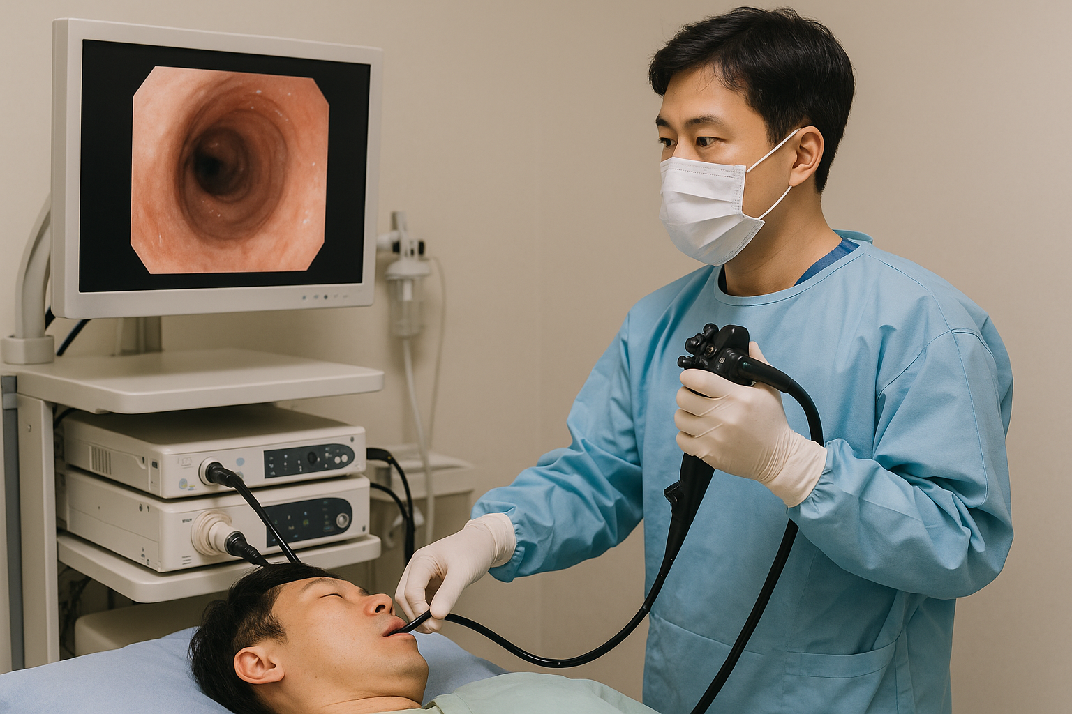 강검진 위내시경 검사 진행 모습