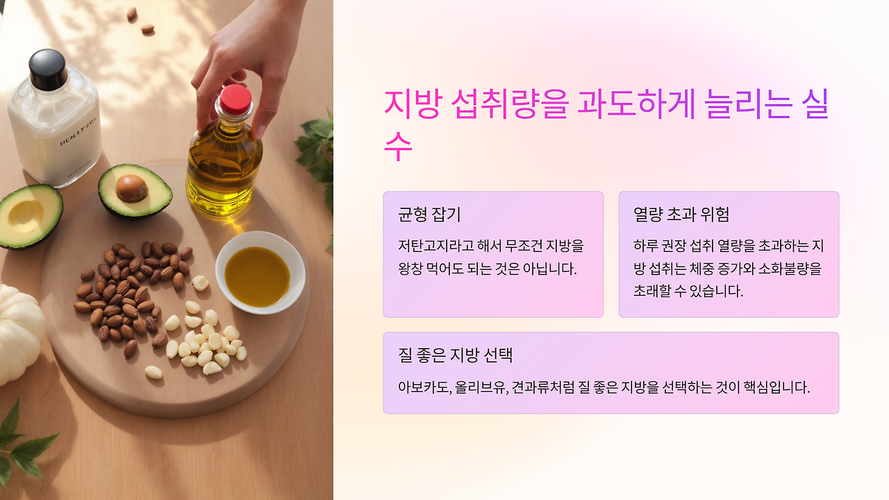 지방 섭취량을 과도하게 늘리는 실수