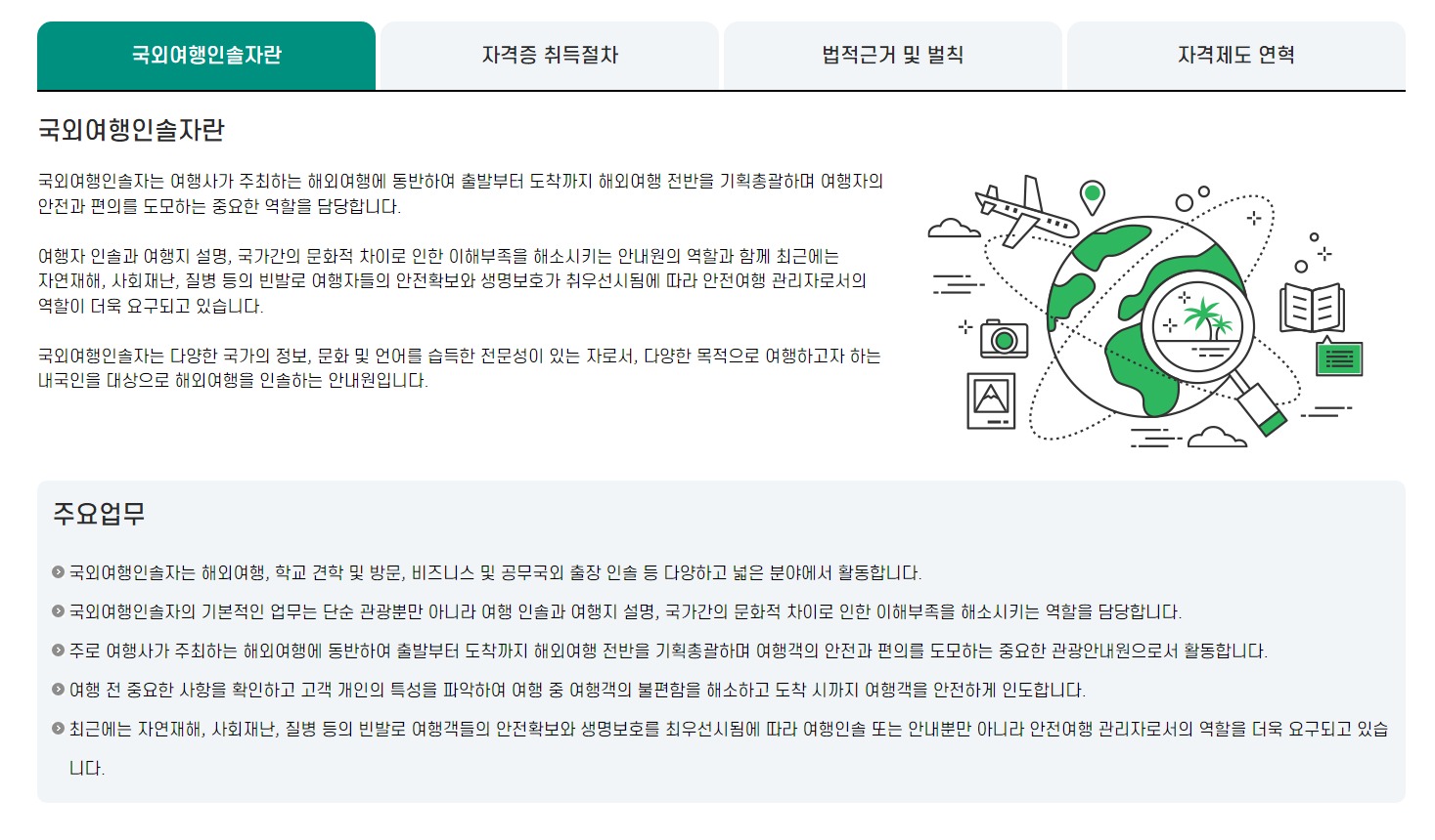 국외여행인솔자의 정의