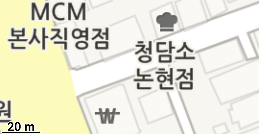 20m 단위 지도 확대