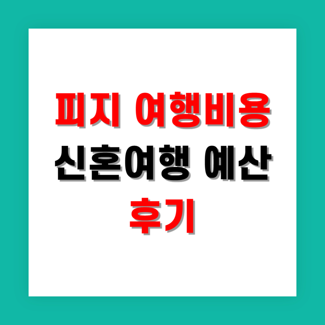 피지 여행비용 리얼 후기, 신혼여행 예산 맞추기