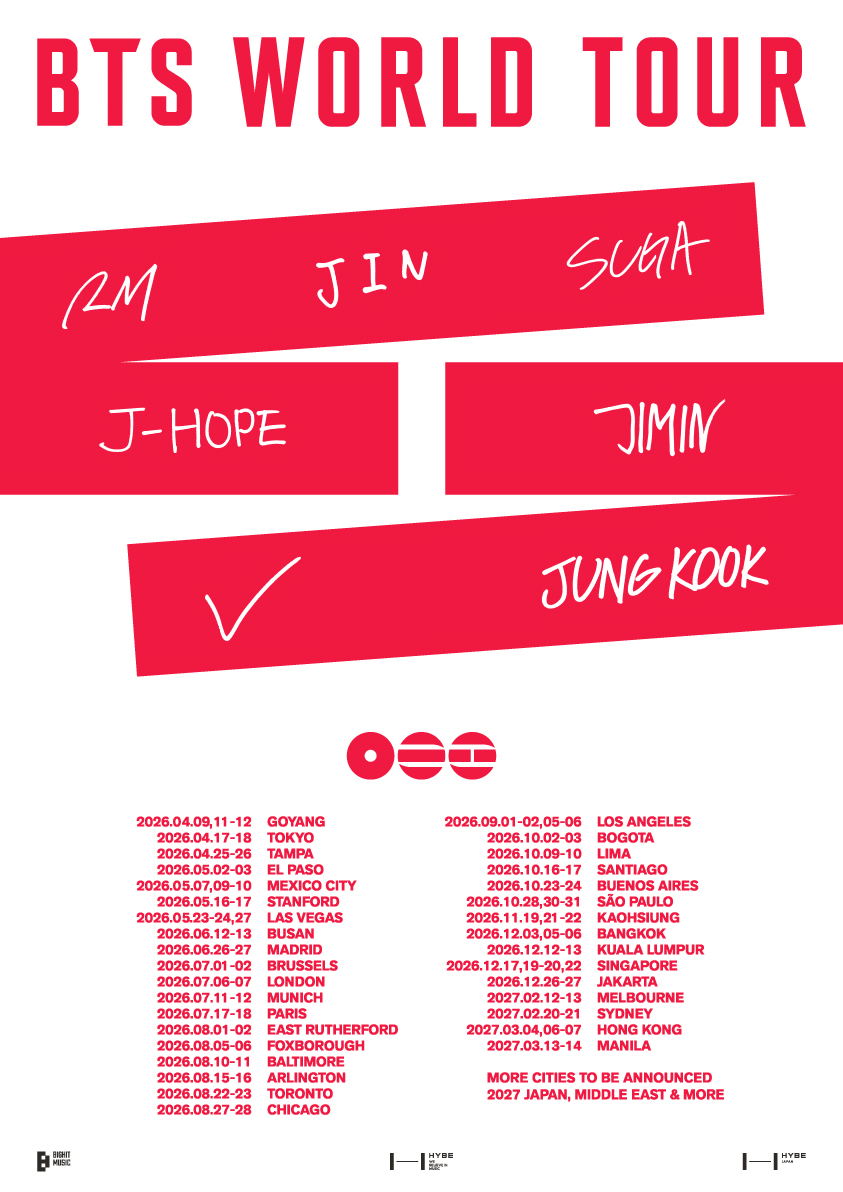 2026 BTS 아리랑 월드투어 공식 포스터 이미지