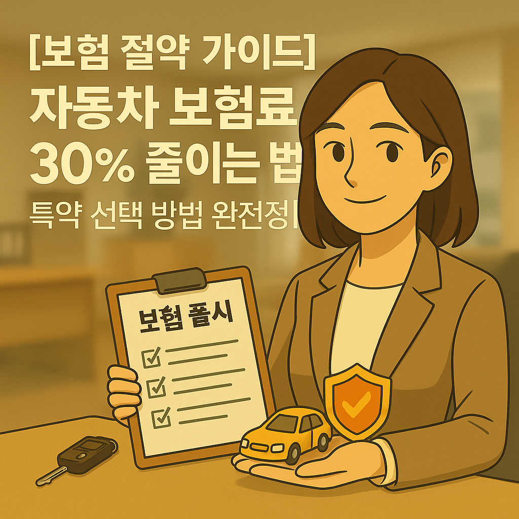[보험 절약 가이드] 자동차 보험료 30% 줄이는 법 ｜ 특약 선택 방법 완전정리