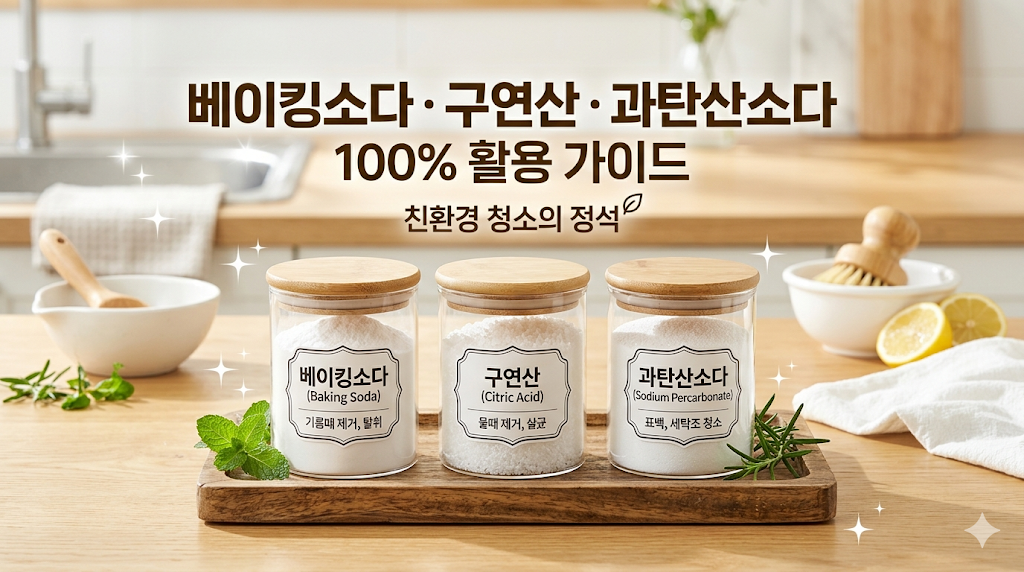 베이킹소다 구연산 과탄산소다 활용법 완벽 가이드