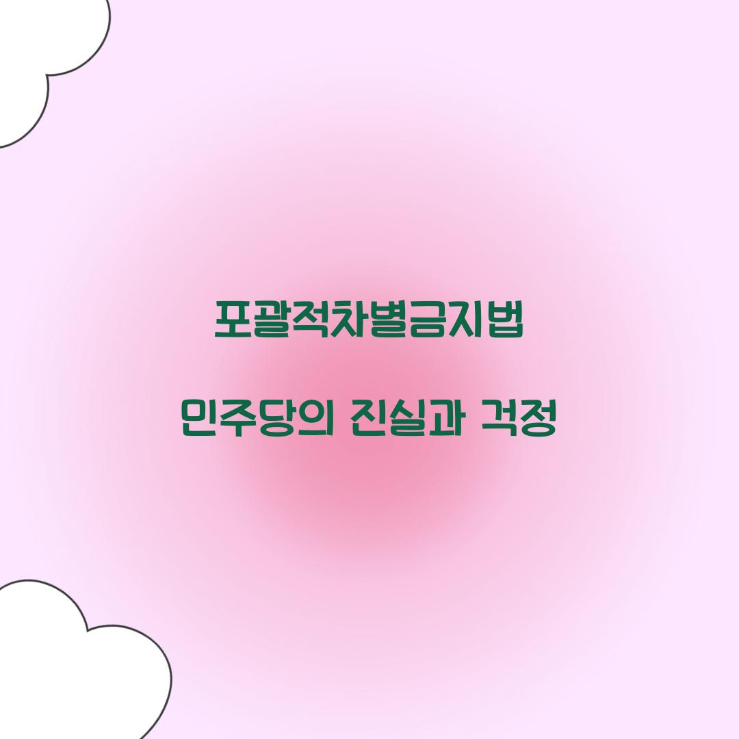 포괄적차별금지법 민주당