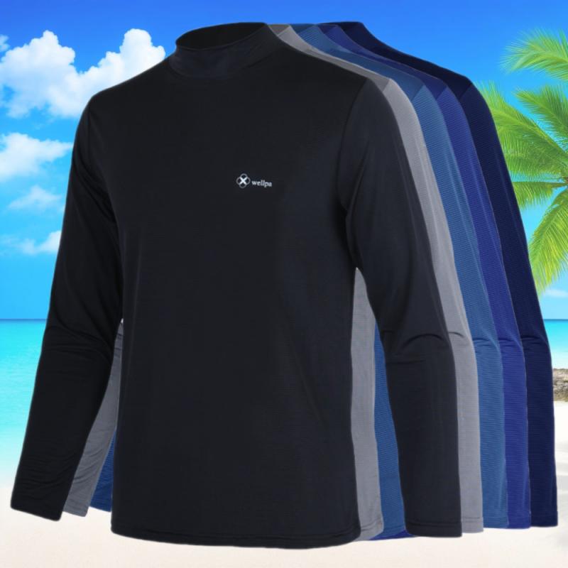 남자 기능성 반목티 봄 여름 남성 상의 긴팔 쿨 냉감 고탄력 레이어드티 티셔츠
