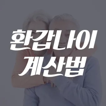 환갑 나이 계산 방법 간단 공식 및 연도별 적용법 정리_6