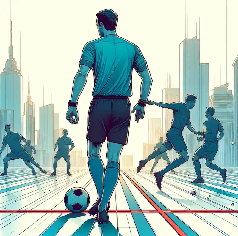 축구-경기중-오프사이드를-표현한-그림