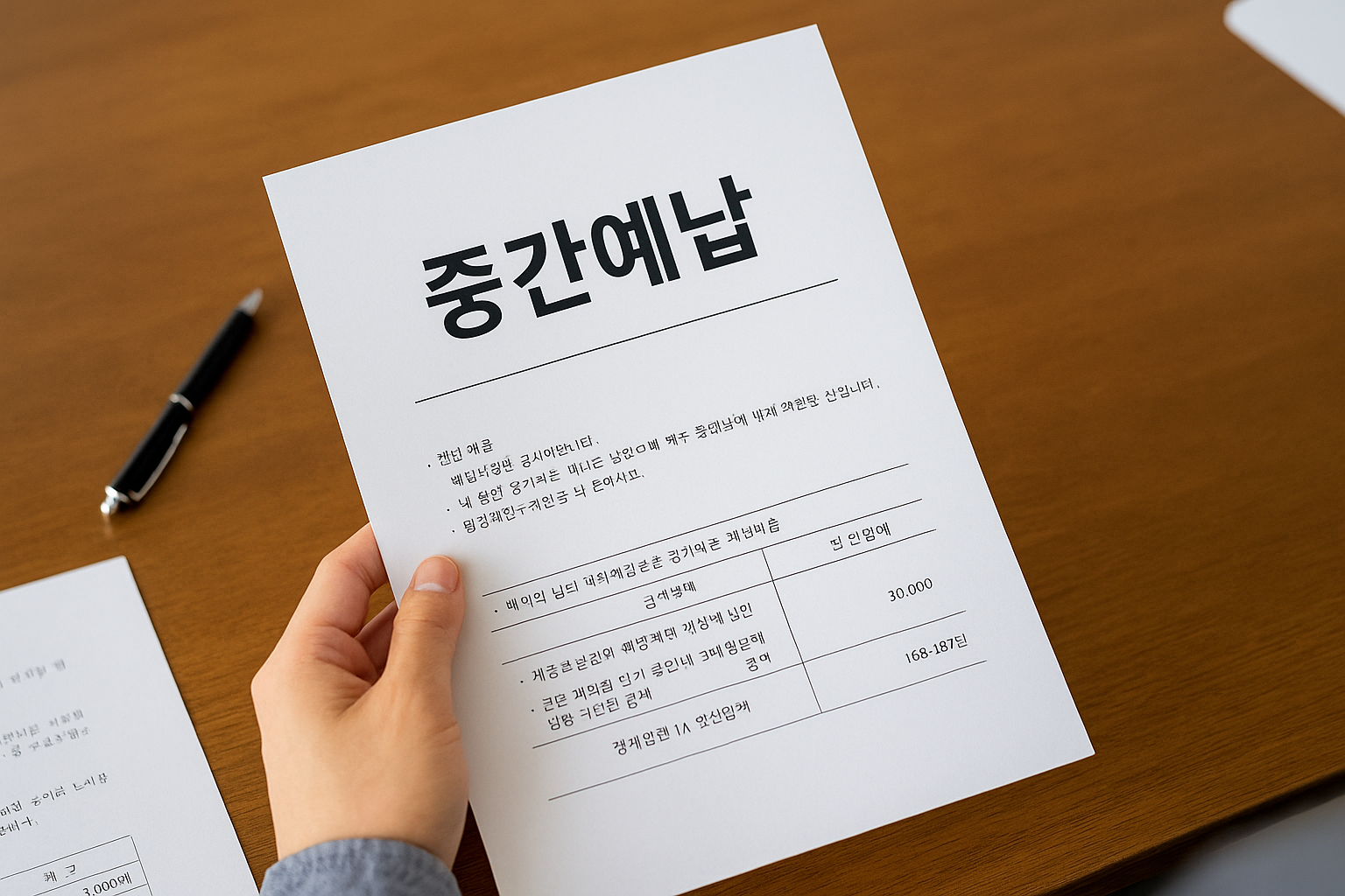 중간예납 사진