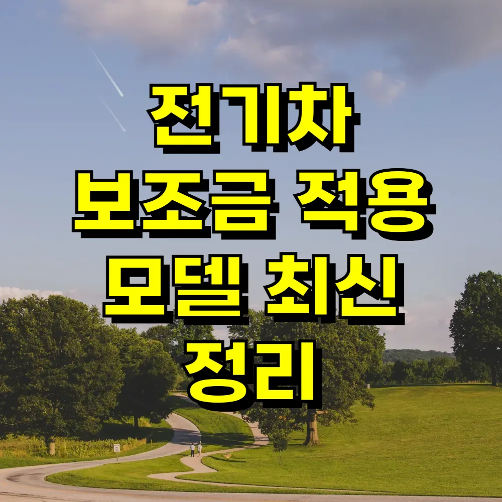 전기차 보조금 적용 모델 최신 정리