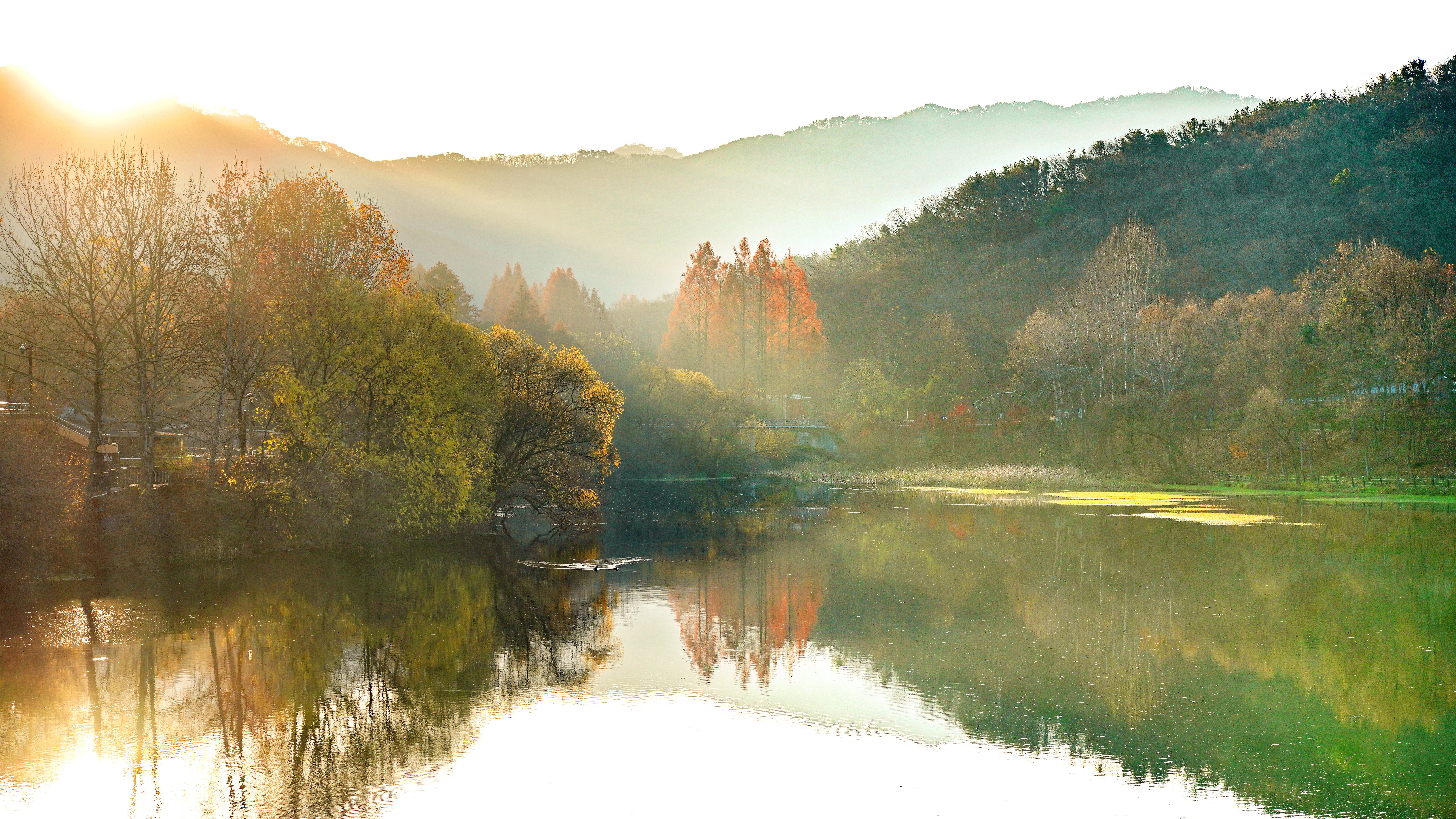 이미지 호수와 산의 어울림