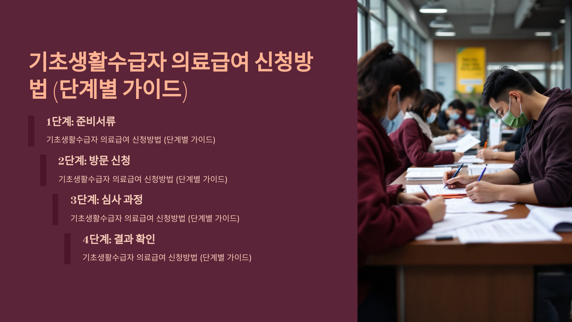 기초생활수급자 의료급여 신청방법 (단계별 가이드)